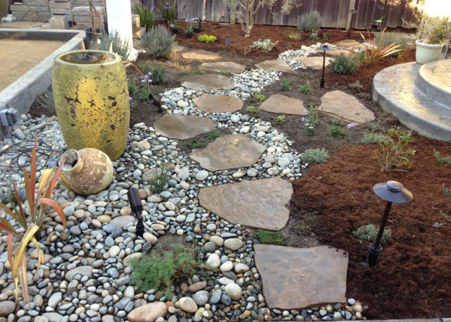 Flagstone pathway garden