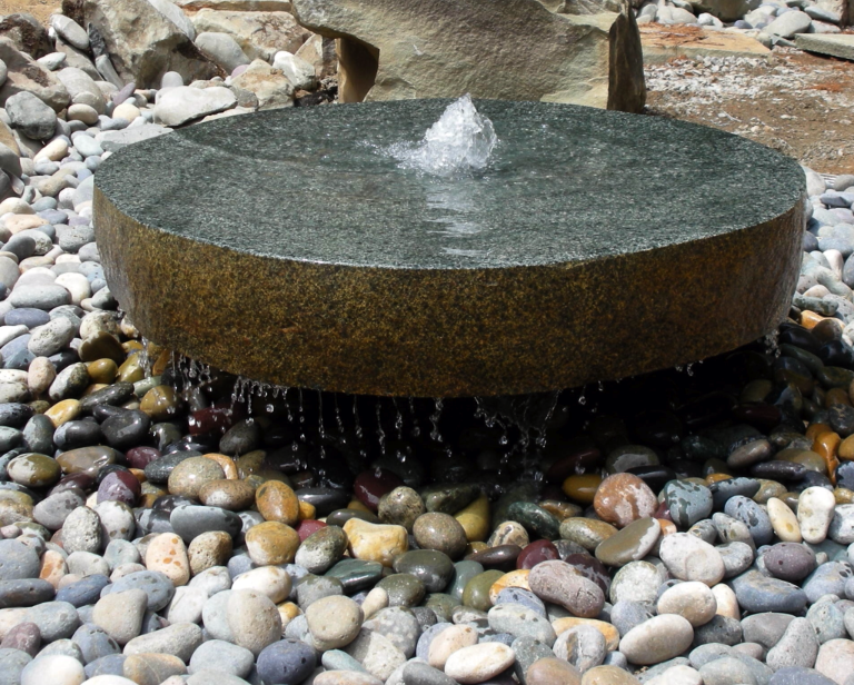 Stone fountain water feature
